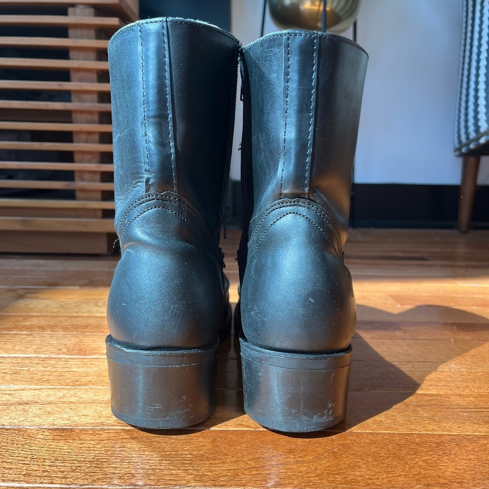 Vintage Frye Black Leather Campus Boot Ankle Boots womens size 9M - Picture 6 of 13